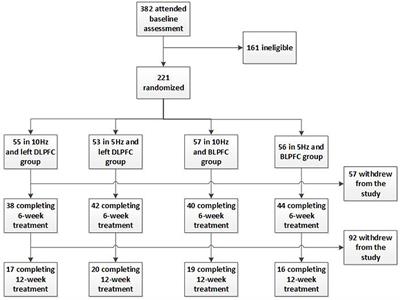 Treatment for Major Depressive Disorder by Repetitive Transcranial Magnetic Stimulation in Different Parameters: A Randomized Double-Blinded Controlled Trial